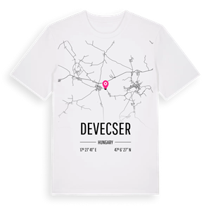 Devecser karta t-shirt – ekologisk bomull t-shirt från Pinshirt