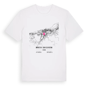 Donostia / San Sebastián karta t-shirt – ekologisk bomull t-shirt från Pinshirt