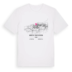 Donostia / San Sebastián karta t-shirt – ekologisk bomull t-shirt från Pinshirt