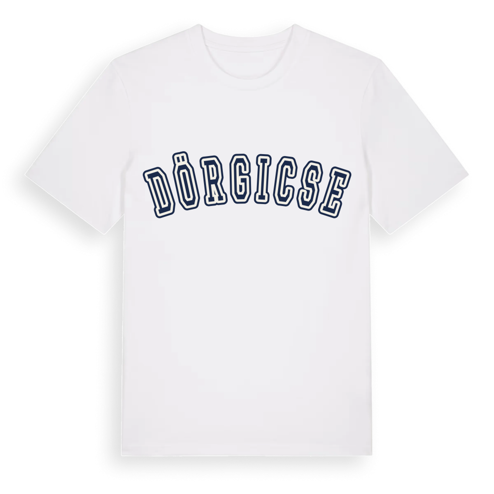 Dörgicse college t-shirt – White, i miljö