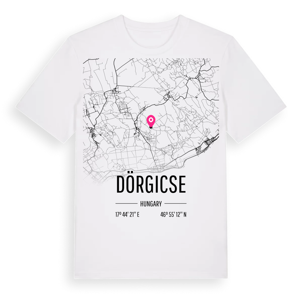 Dörgicse karta t-shirt – White, i miljö