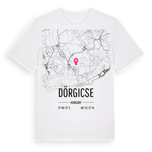 Dörgicse karta t-shirt – ekologisk bomull t-shirt från Pinshirt