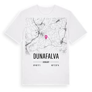 Dunafalva karta t-shirt – ekologisk bomull t-shirt från Pinshirt