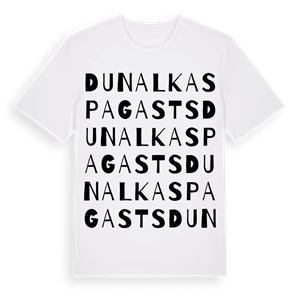 Dunalkas pagasts ordlek t-shirt – ekologisk bomull t-shirt från Pinshirt