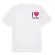White t-shirt med Jag älskar Duveløfse t-shirt litet tryck
