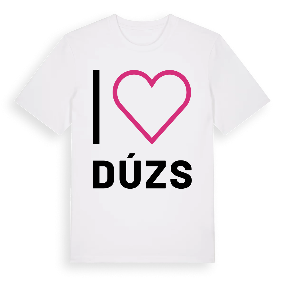 Jag älskar Dúzs t-shirt stort tryck – White, i miljö