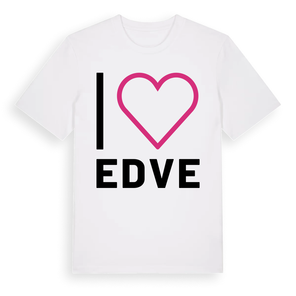Jag älskar Edve t-shirt stort tryck – White, i miljö