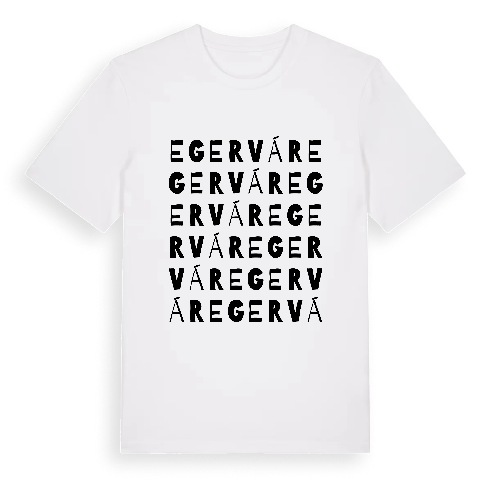 Egervár ordlek t-shirt – White, i miljö