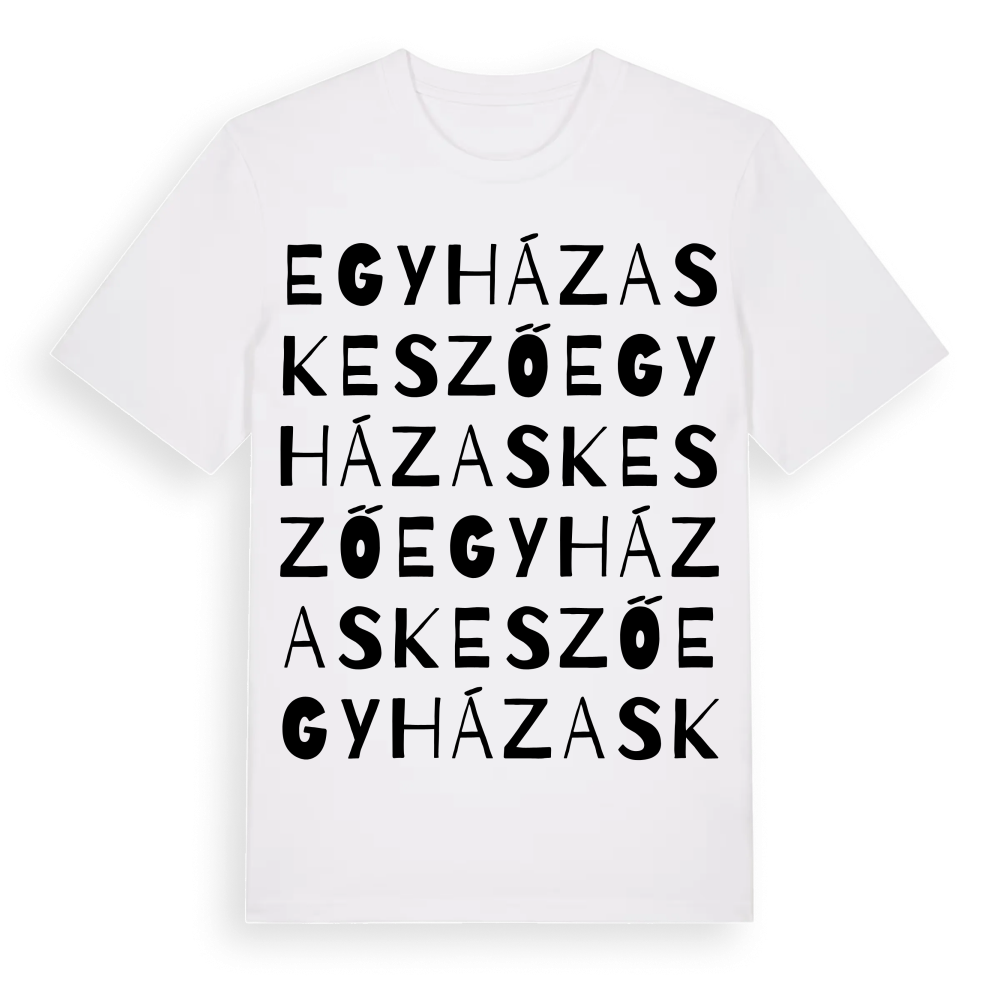 Egyházaskesző ordlek t-shirt – White, i miljö