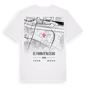 el Forn d'Alcedo karta t-shirt – ekologisk bomull t-shirt från Pinshirt