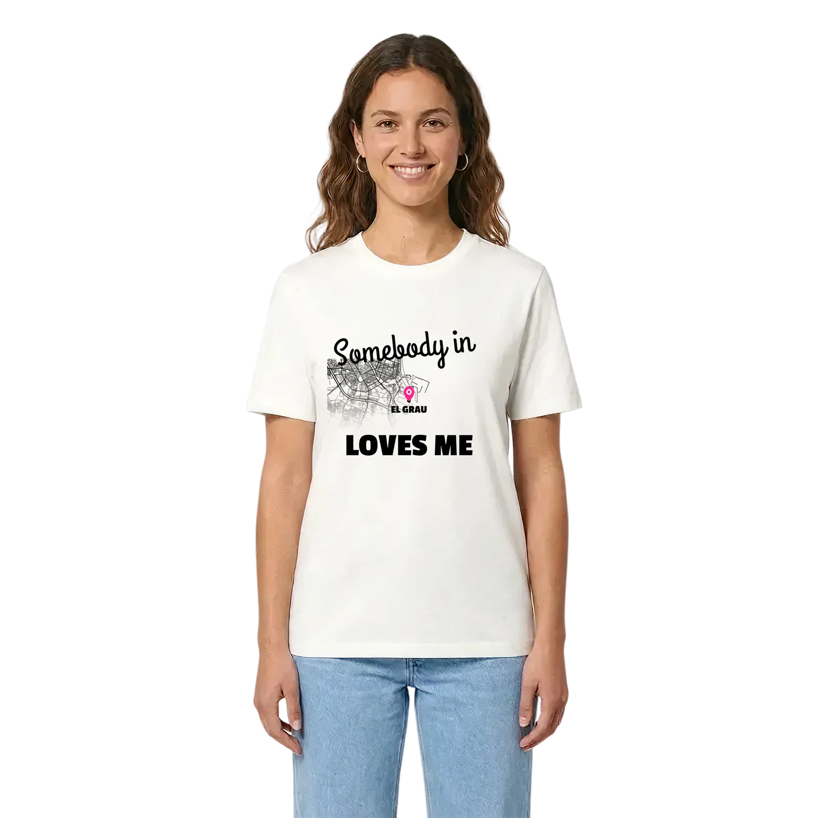 Någon i el Grau älskar mig t-shirt – White, i miljö