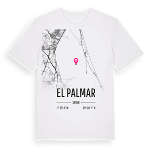 el Palmar karta t-shirt – ekologisk bomull t-shirt från Pinshirt