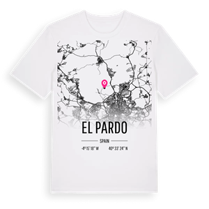 El Pardo karta t-shirt – ekologisk bomull t-shirt från Pinshirt