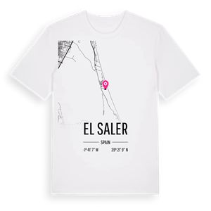 el Saler karta t-shirt – ekologisk bomull t-shirt från Pinshirt