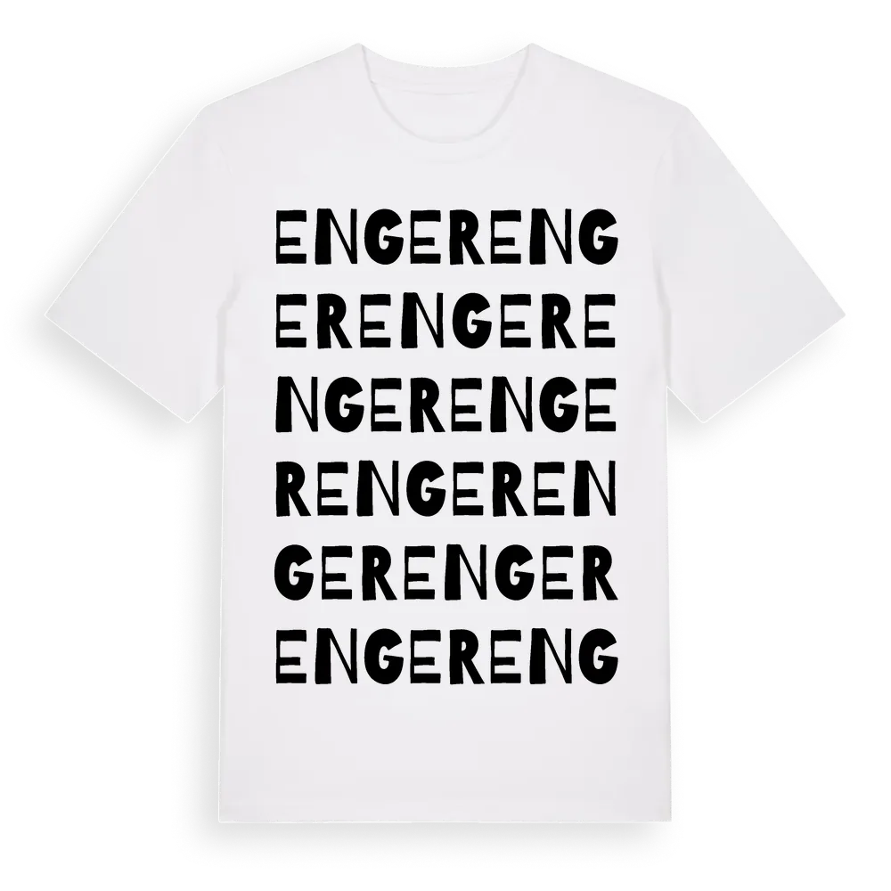 Enger ordlek t-shirt i miljö