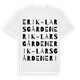 White t-shirt med Erik-Larsgården ordlek t-shirt