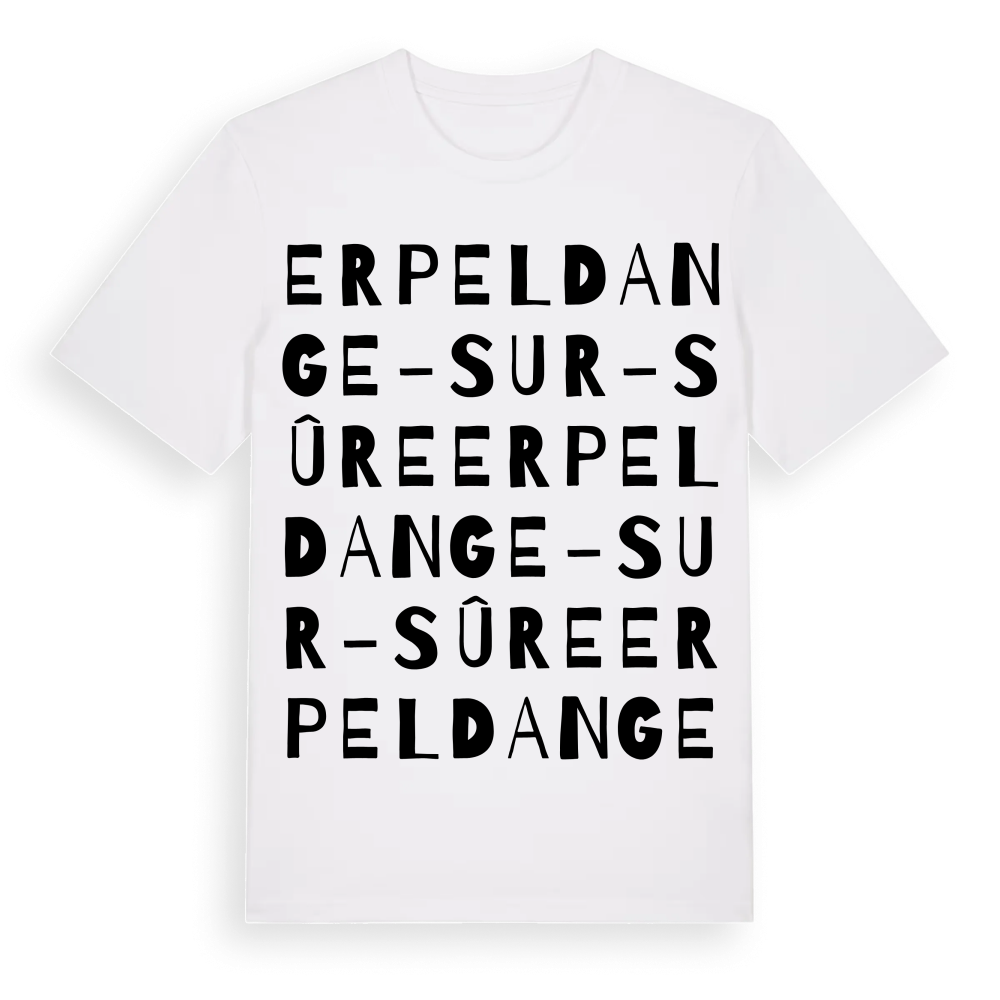 Erpeldange-sur-Sûre ordlek t-shirt – White, i miljö