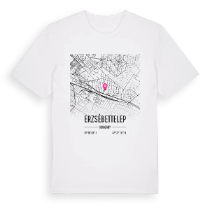 Erzsébettelep karta t-shirt – ekologisk bomull t-shirt från Pinshirt