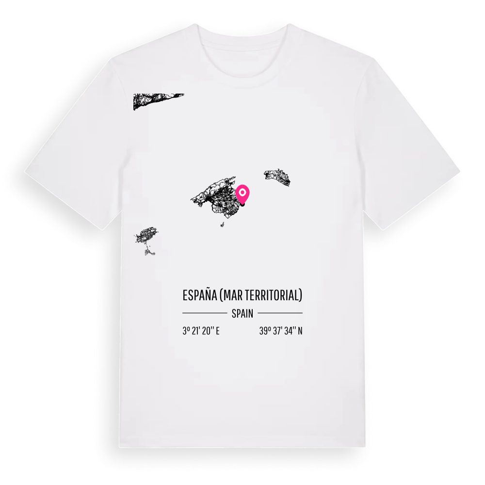 España (mar territorial) karta t-shirt – White, i miljö