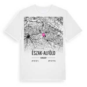 Észak-Alföld karta t-shirt – ekologisk bomull t-shirt från Pinshirt