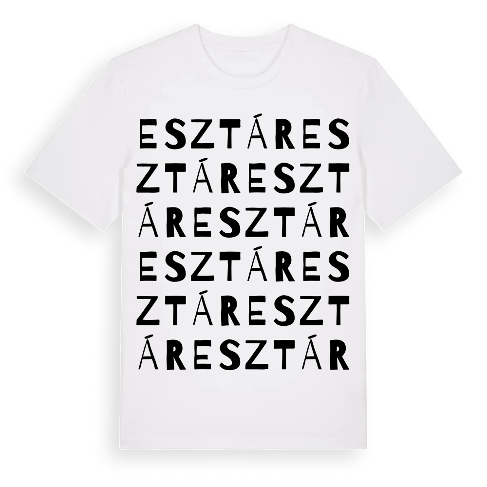 Esztár ordlek t-shirt – White, i miljö