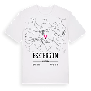 Esztergom karta t-shirt – ekologisk bomull t-shirt från Pinshirt