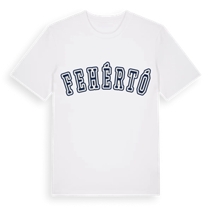 Fehértó college t-shirt – ekologisk bomull t-shirt från Pinshirt