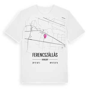 Ferencszállás karta t-shirt – ekologisk bomull t-shirt från Pinshirt