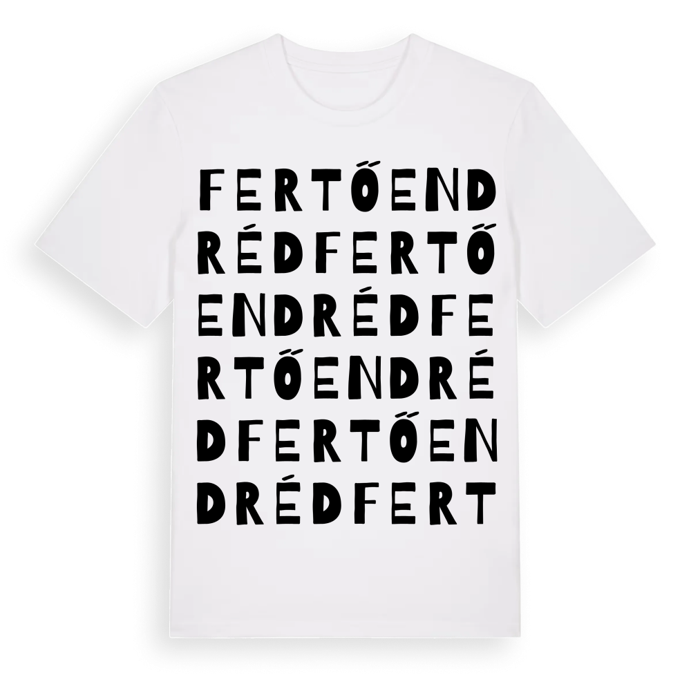 Fertőendréd ordlek t-shirt – White, i miljö
