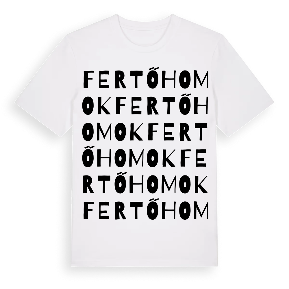 Fertőhomok ordlek t-shirt – White, i miljö