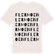 Vintage White t-shirt med Flermoen ordlek t-shirt