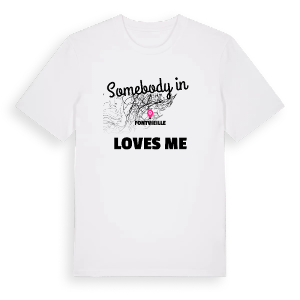 Någon i Fontvieille älskar mig t-shirt – ekologisk bomull t-shirt från Pinshirt