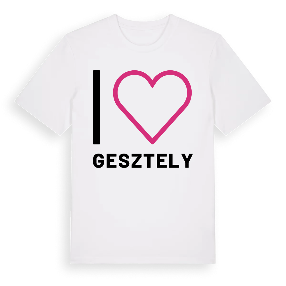 Jag älskar Gesztely t-shirt stort tryck – White, i miljö