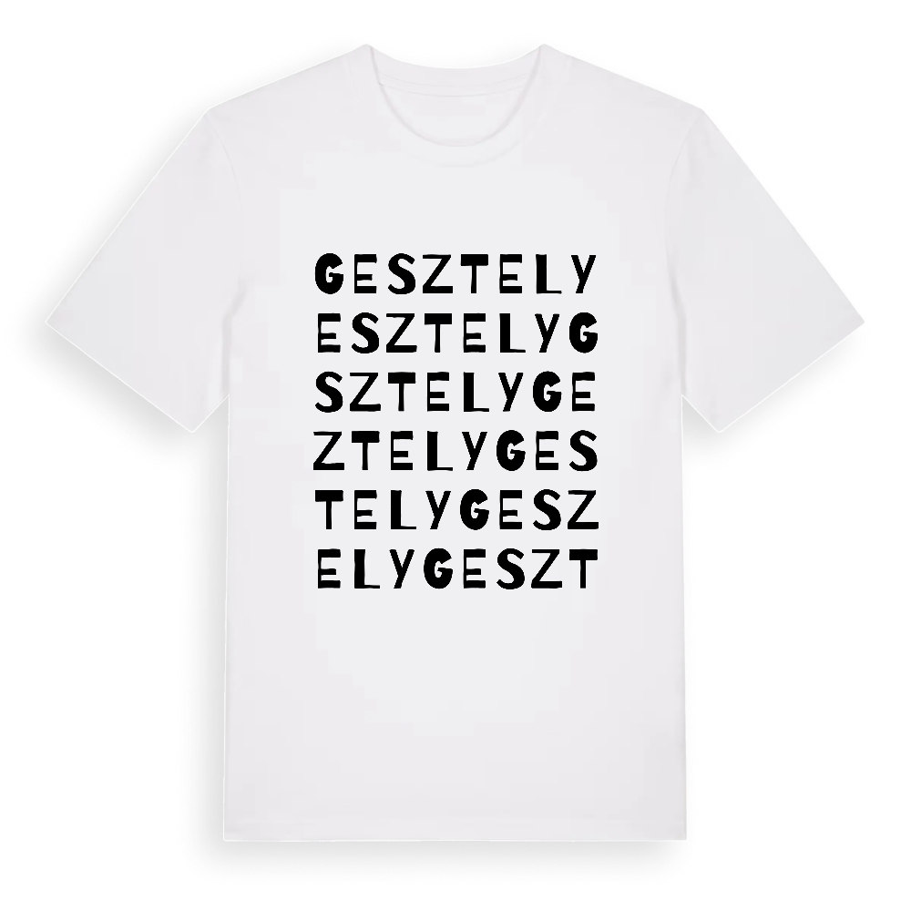 Gesztely ordlek t-shirt – White, i miljö