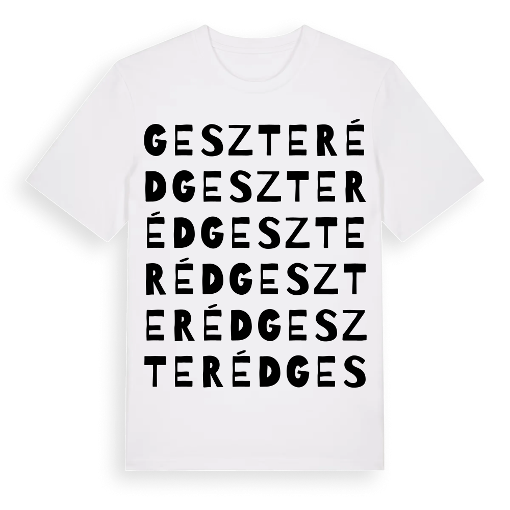 Geszteréd ordlek t-shirt – White, i miljö