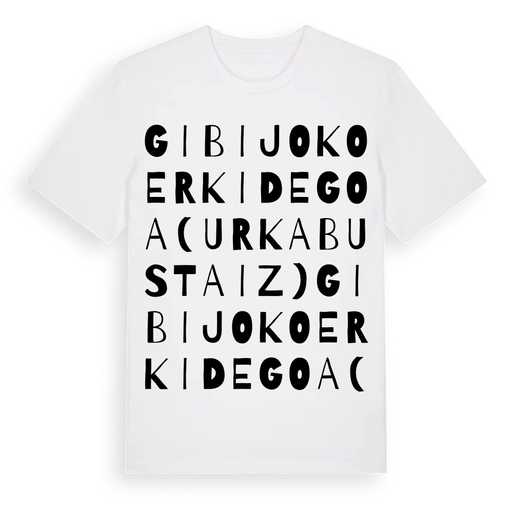 Gibijoko erkidegoa (Urkabustaiz) ordlek t-shirt – White, i miljö