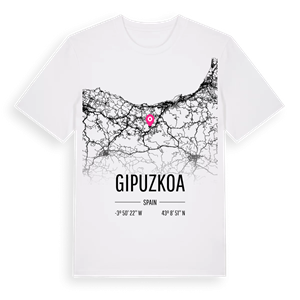 Gipuzkoa karta t-shirt – ekologisk bomull t-shirt från Pinshirt