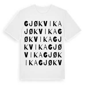 Gjøkvika ordlek t-shirt – ekologisk bomull t-shirt från Pinshirt