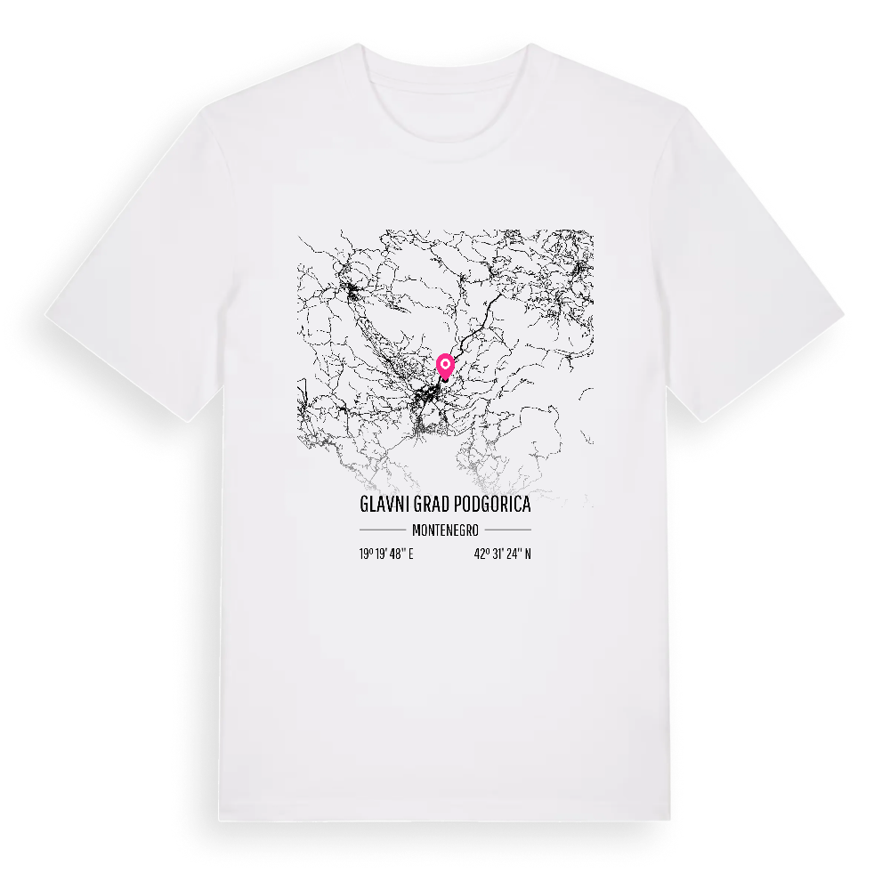 Glavni grad Podgorica karta t-shirt – White, i miljö