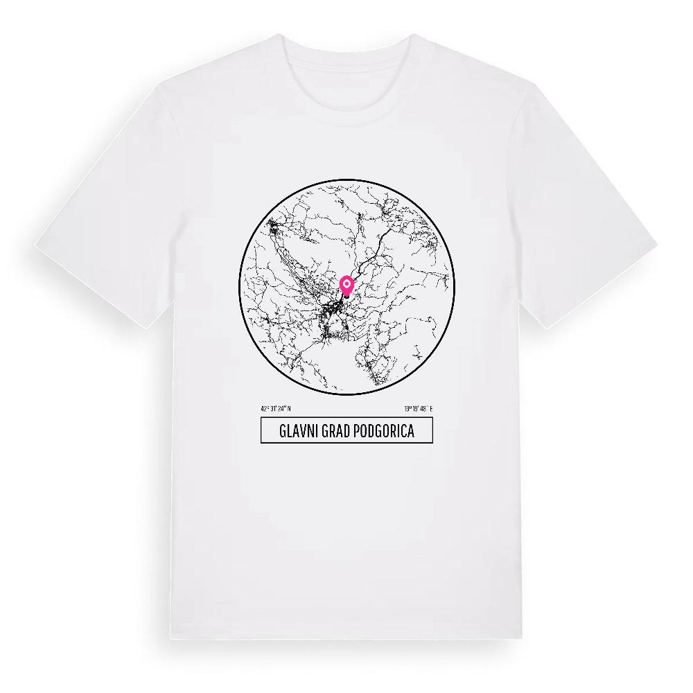 Glavni grad Podgorica t-shirt – White, i miljö