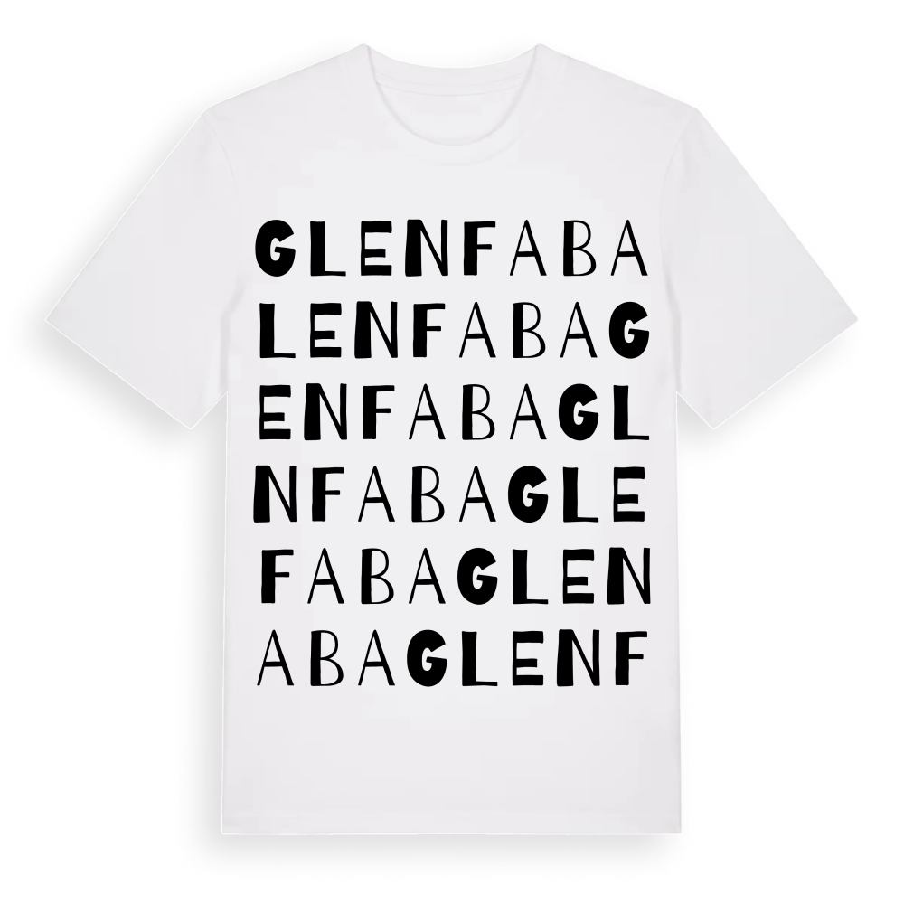Glenfaba ordlek t-shirt – White, i miljö