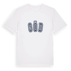 Göd college t-shirt – ekologisk bomull t-shirt från Pinshirt