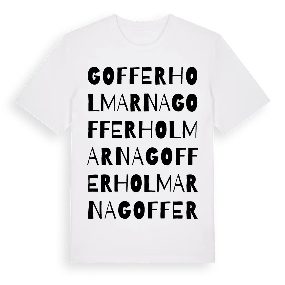 Gofferholmarna ordlek t-shirt i miljö