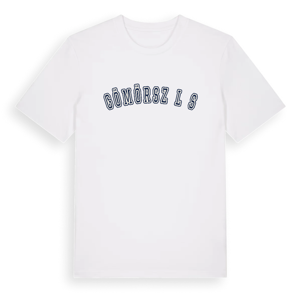 Gömörszőlős college t-shirt – White, i miljö