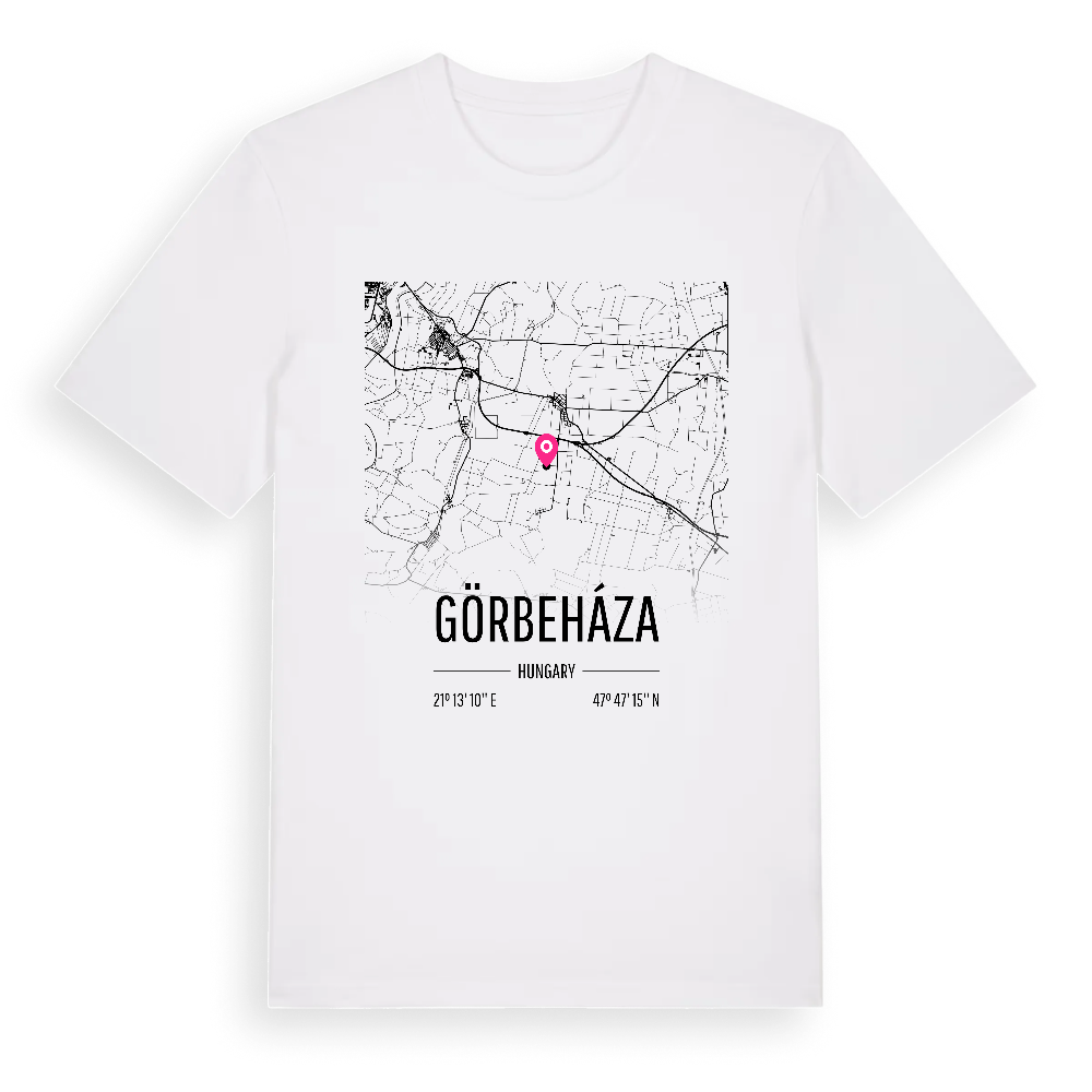 Görbeháza karta t-shirt – White, i miljö