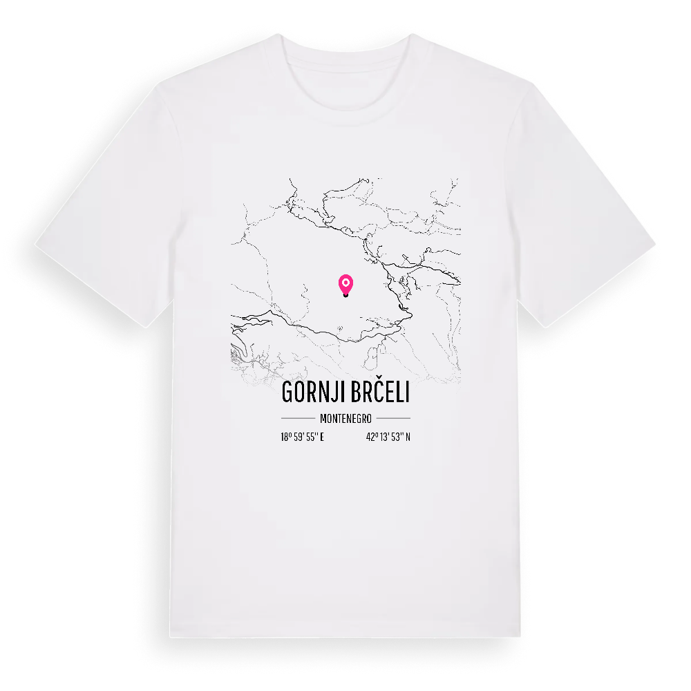 Gornji Brčeli karta t-shirt – White, i miljö