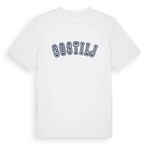 Gostilj college t-shirt – ekologisk bomull t-shirt från Pinshirt