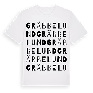 Gräbbelund ordlek t-shirt – ekologisk bomull t-shirt från Pinshirt