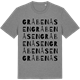 Mid Heather Gray t-shirt med Gråbenåsen ordlek t-shirt