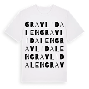 Gravlidalen ordlek t-shirt – ekologisk bomull t-shirt från Pinshirt